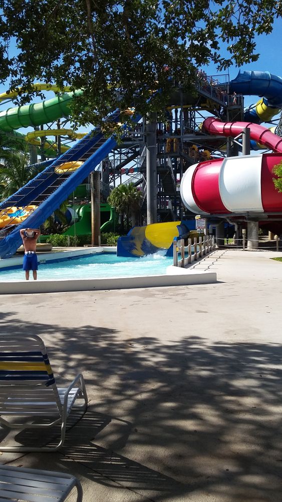 Colorful waterslide at Rapids Water Park