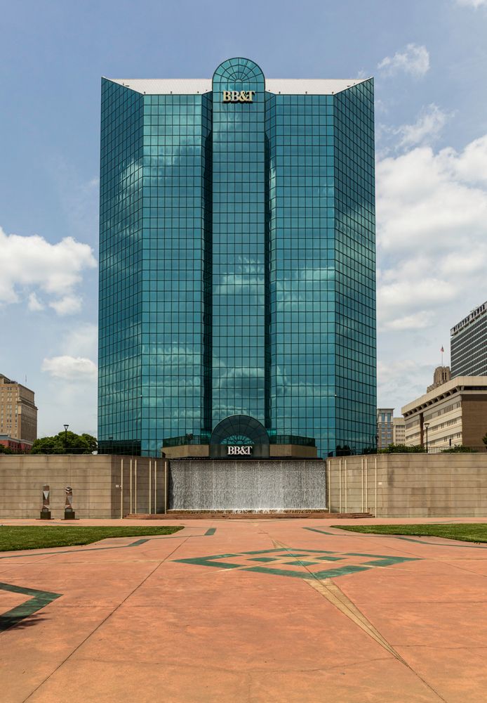 The grounds of Corpening Plaza