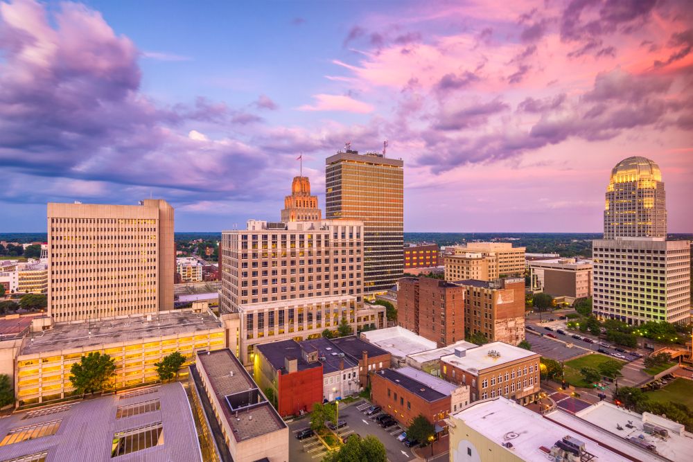 Aerial view of Downtown Winston-Salem