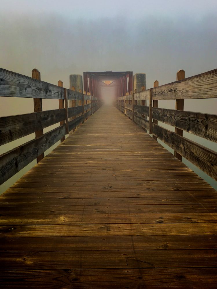 Wooden footbridge at Tims Ford State Park