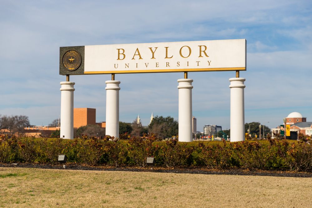 Welcome sign of Baylor University