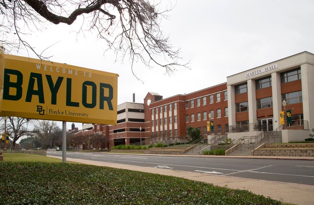 Welcome sign of Baylor University