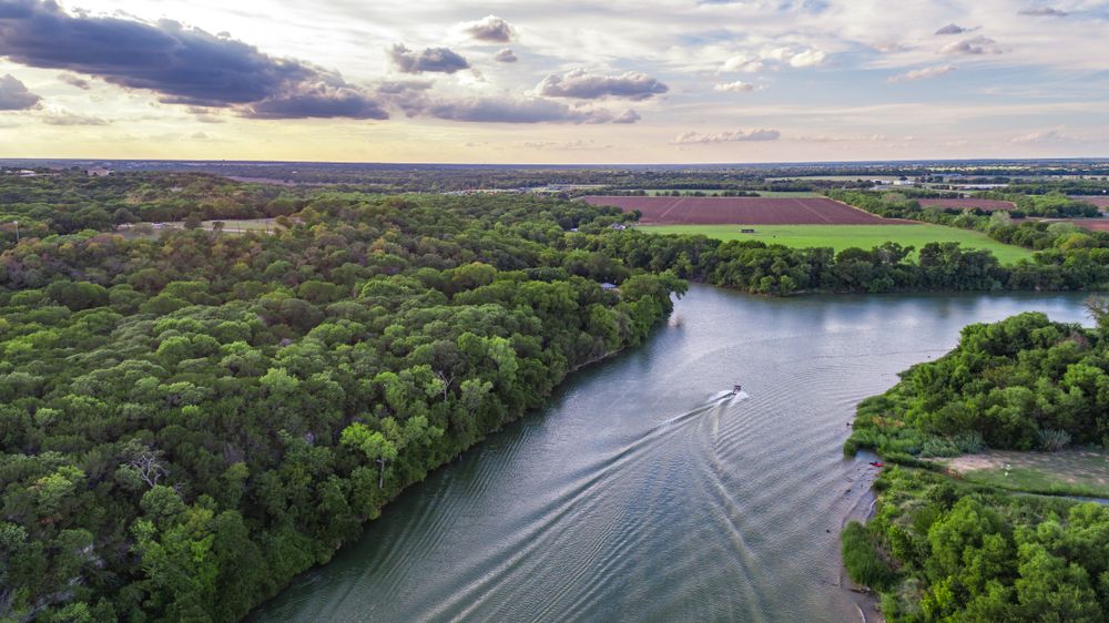 Aerial view of Brazos River