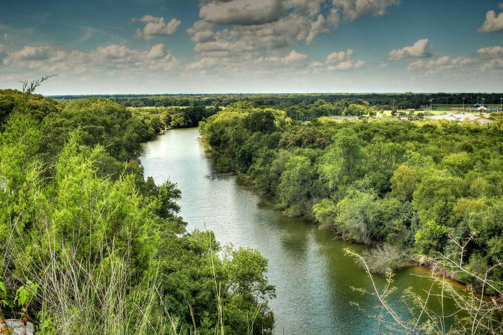Aerial view of Cameron Park's lake