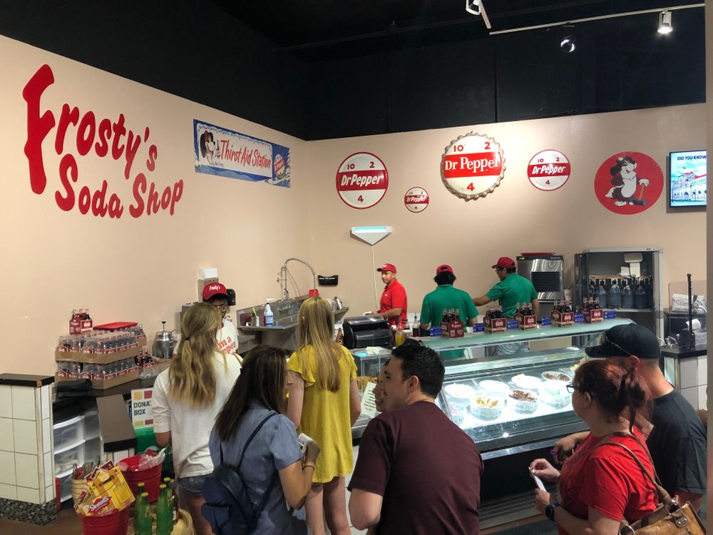 Soda corner in Dr. Pepper Museum