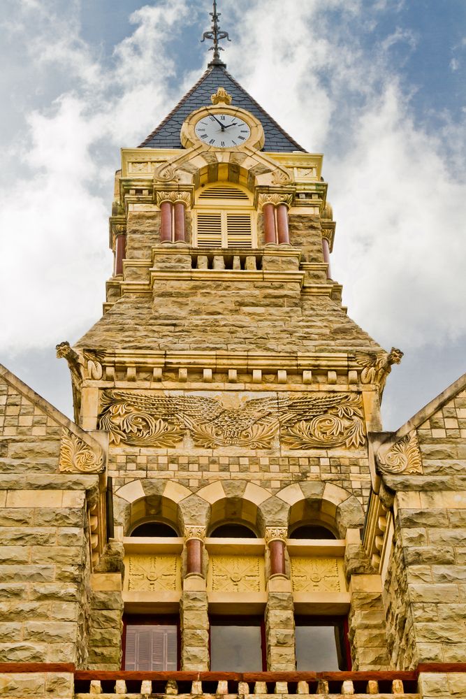 Clock tower of Fayette County Courthouse