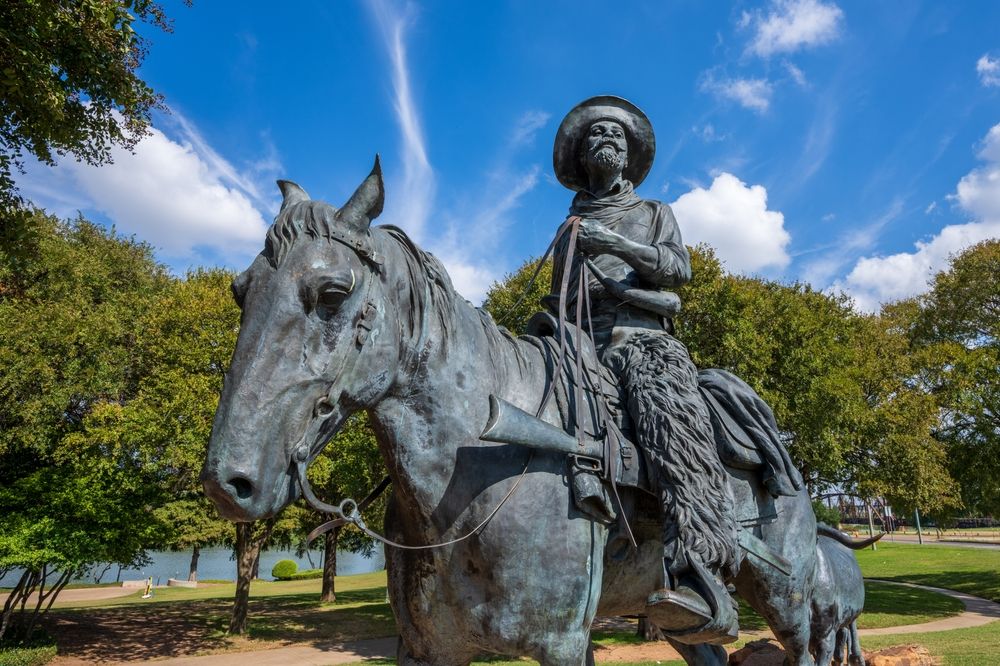 Cowboy statue at Indian Spring Park