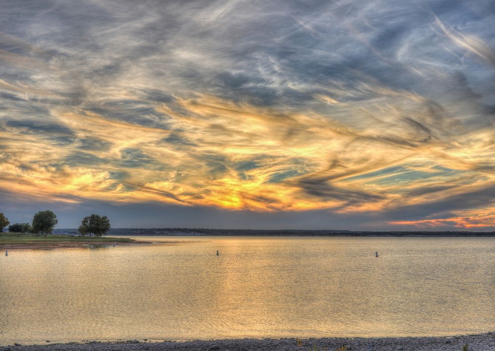 Sunset reflecting on Lake Waco