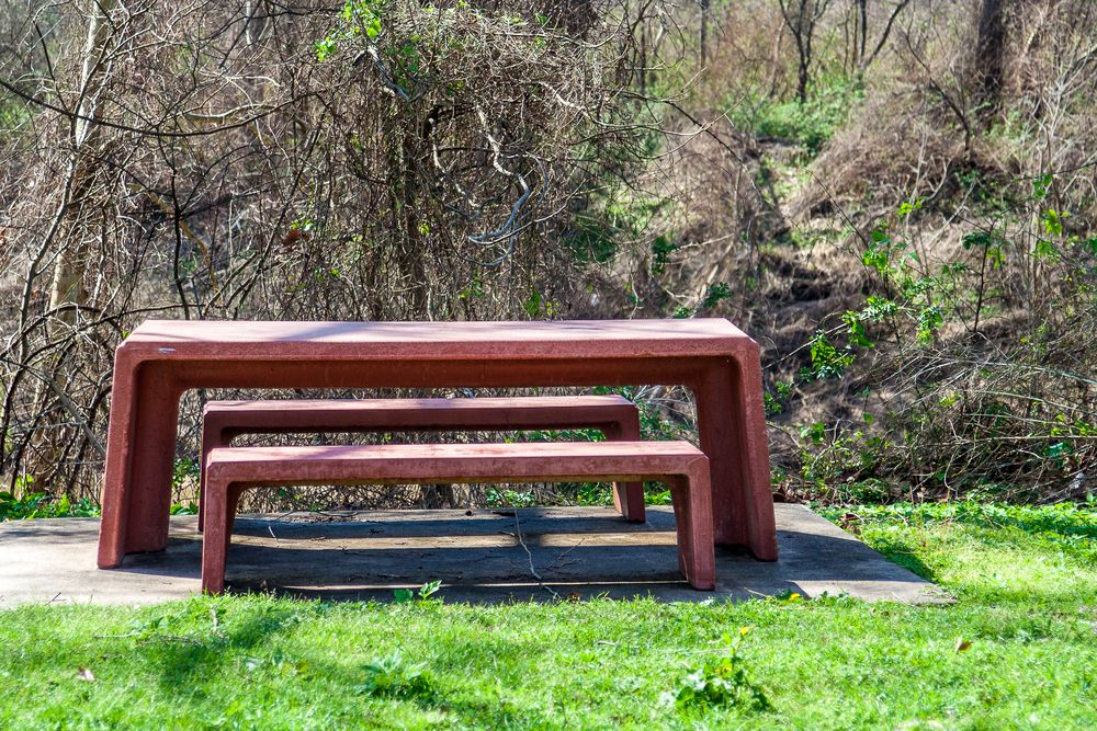Picnic table at Wharton Riverfront Park