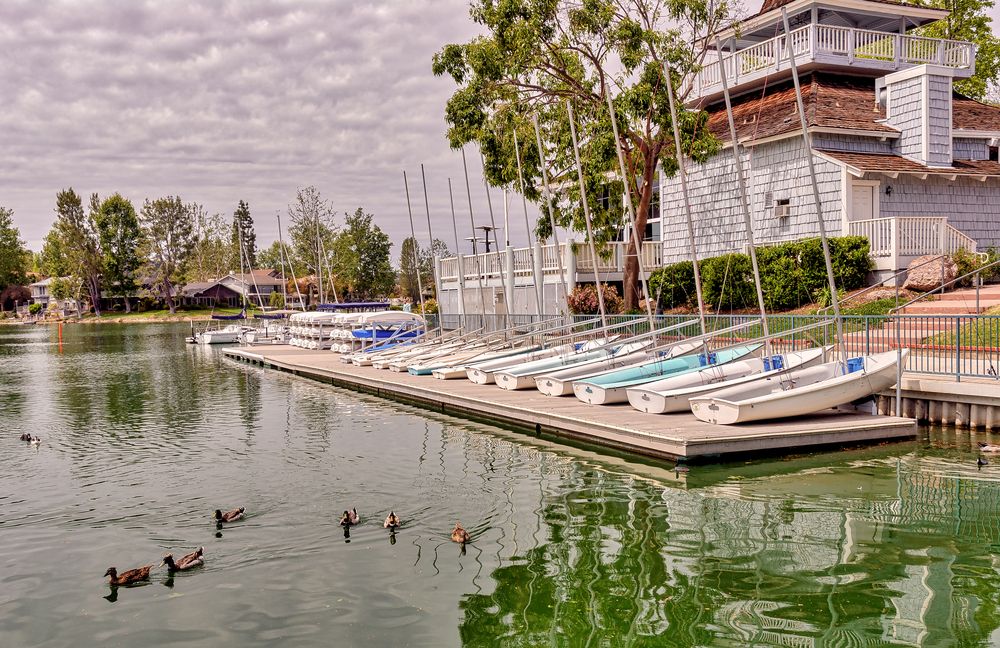 Boats docked at Westlake Village