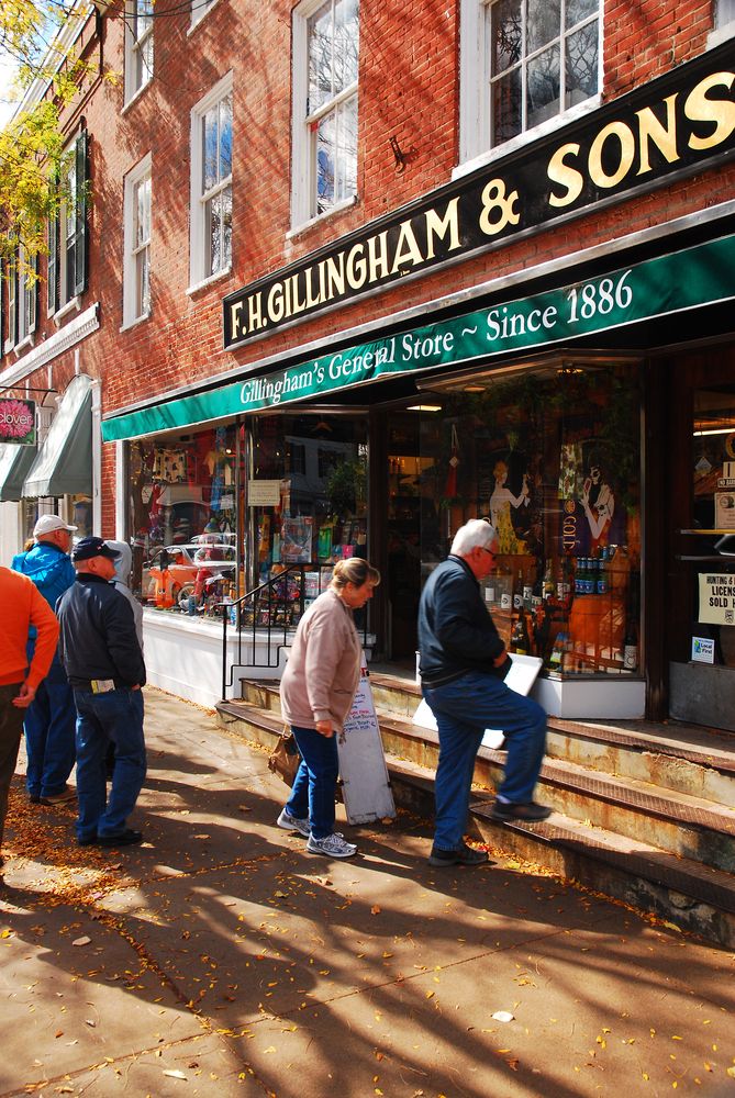 People going in F.H. Gillingham & Sons General Store
