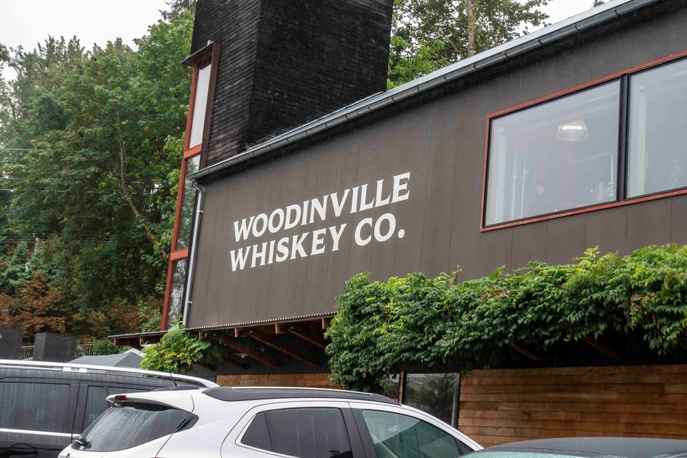 Building sign of Woodinville Whiskey Company