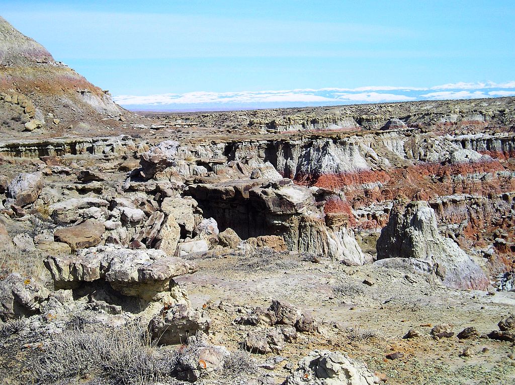 Rock formations at Gooseberry Badlands Scenic Overlook Trail