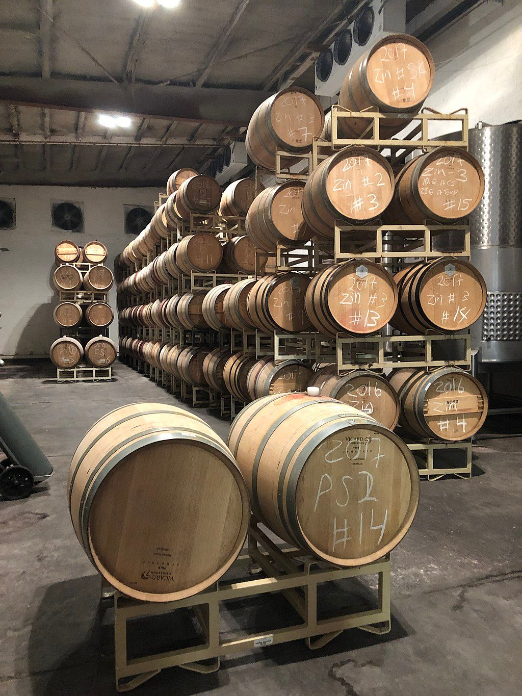 Barrel room in Berryessa Gap Vineyards