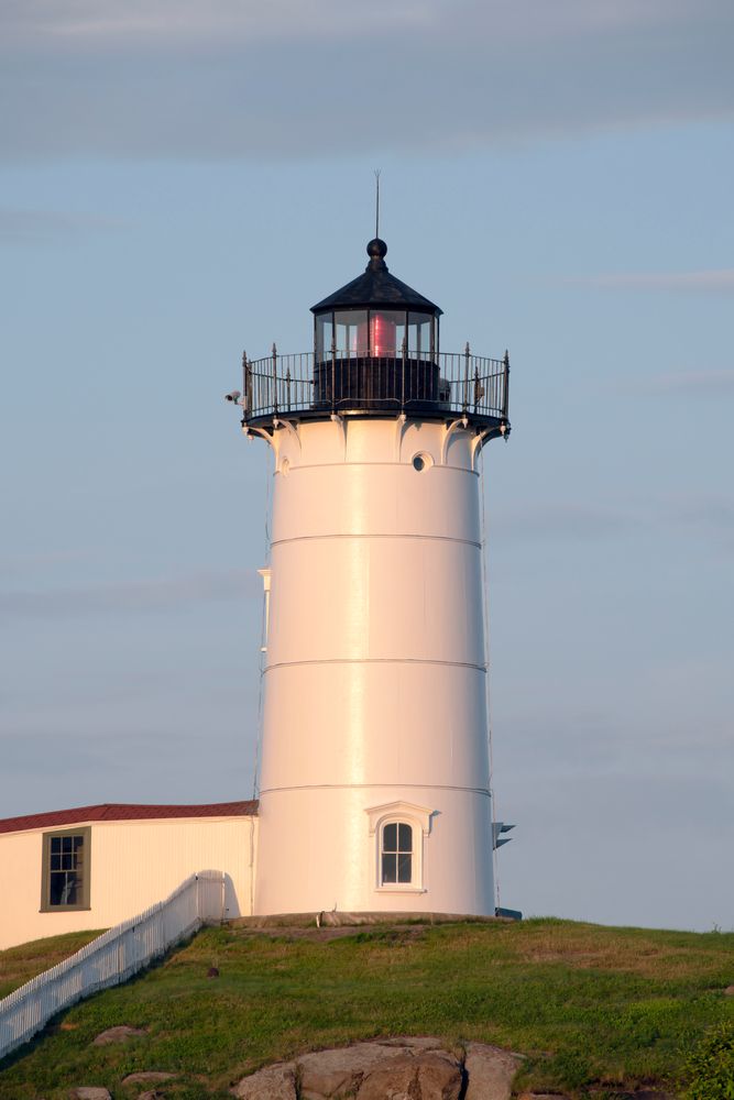 Glowing lamp of Cape Neddick Lighthouse