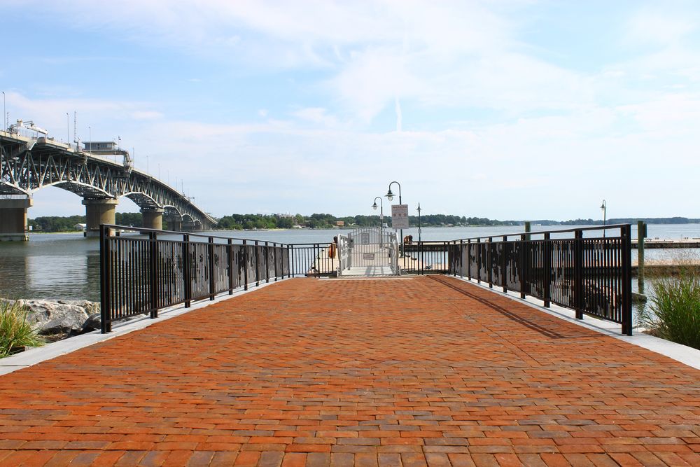 Walkway leading to Riverwalk Landing Piers