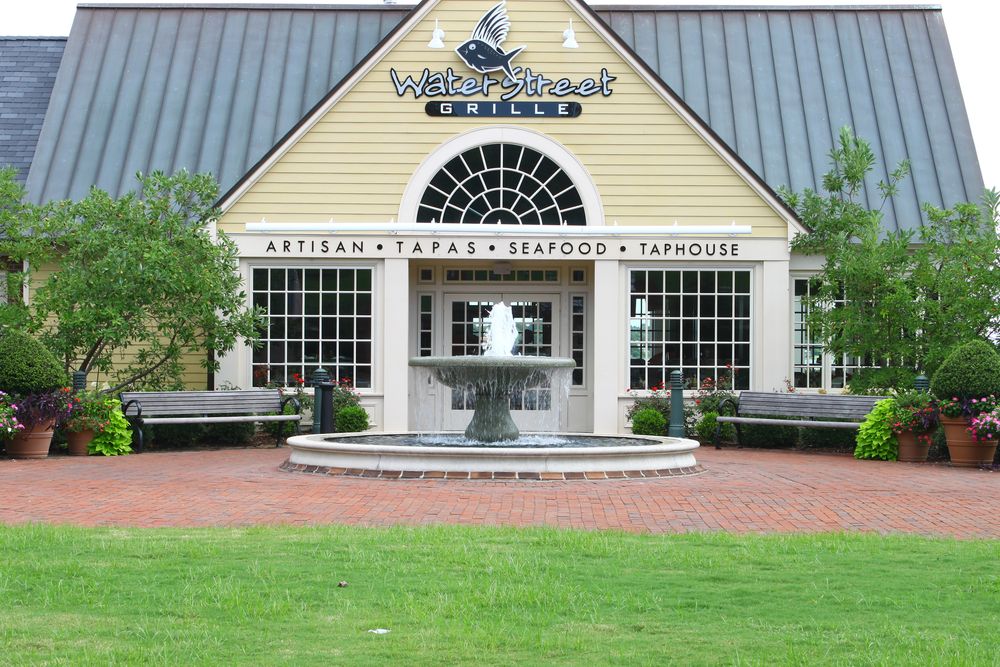 Exterior of a restaurant at Riverwalk Landing