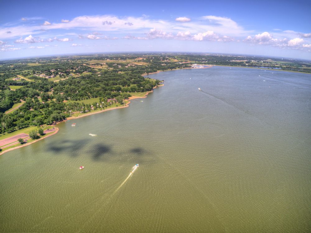 Aerial view of Lewis and Clark Recreation Area