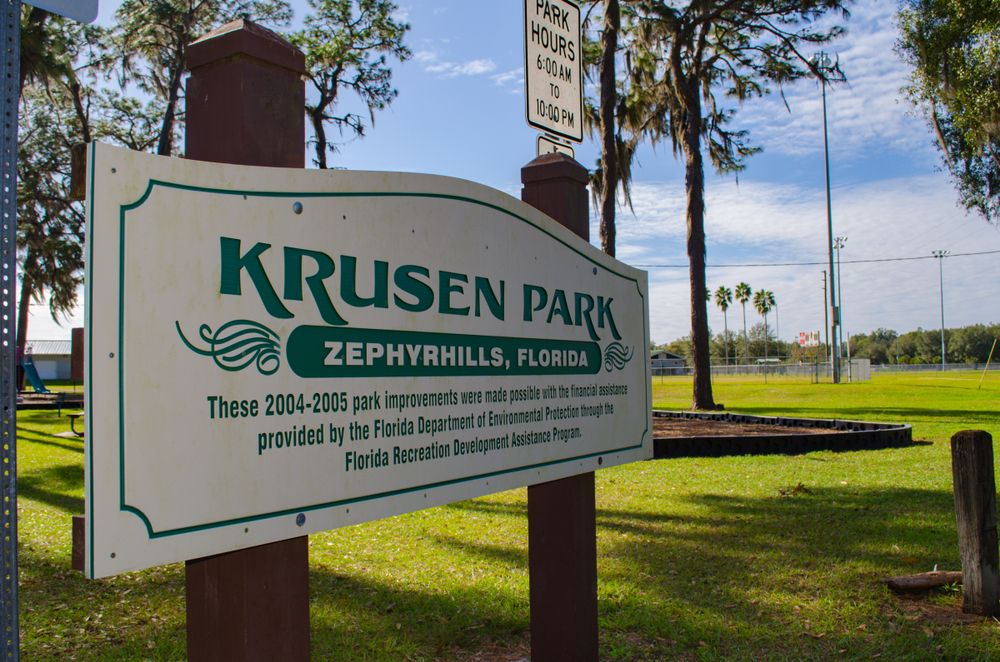 Welcome sign of Krusen Park