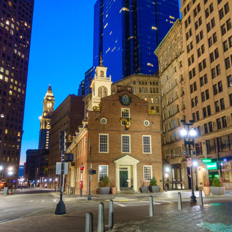 The Old State House stands as a beacon of colonial history amidst the modern skyline of Boston, Massachusetts.